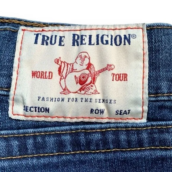 True Religion Geno Jeans Medium Wash Relaxed Slim Cotton Stretch Denim 40