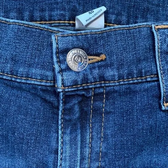 True Religion Geno Jeans Medium Wash Relaxed Slim Cotton Stretch Denim 40