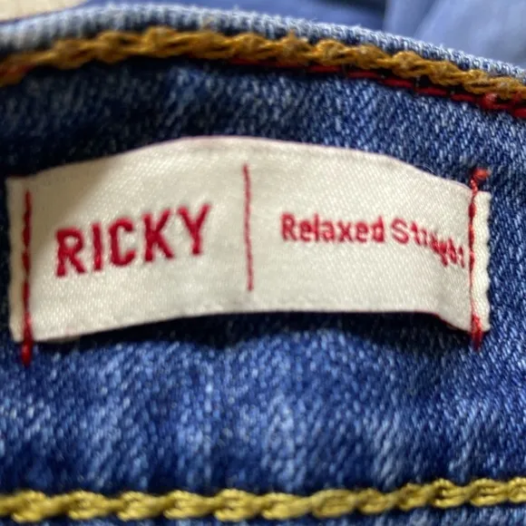True Religion Men’s Ricky Relaxed Straight Denim Jeans Size 36 EUC