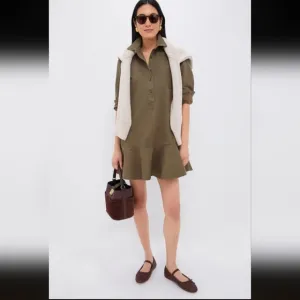 Tuckernuck Army Green Chino Callahan Shirt Dress