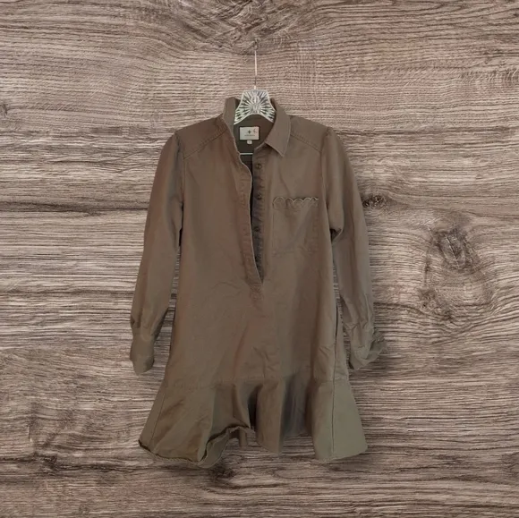Tuckernuck Army Green Chino Callahan Shirt Dress