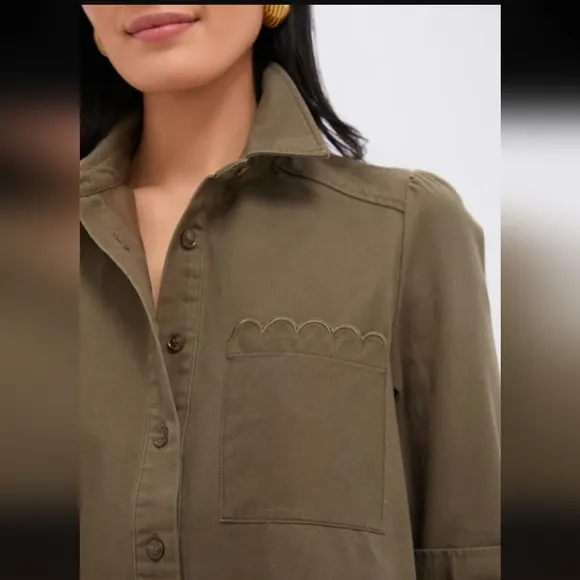 Tuckernuck Army Green Chino Callahan Shirt Dress