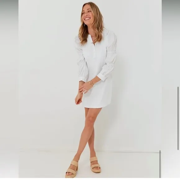 Tuckernuck Hyacinth House White Poplin Long Sleeve Willa Mini Knit NWT