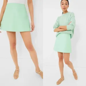 Tuckernuck NEW Mint Chip Faux Vegan Leather Meg Mini Skirt Size XS
