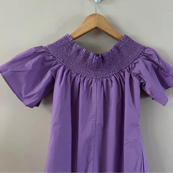 Tuckernuck Shirred capri off shoulder midi dress Ladies size xxs Purple
