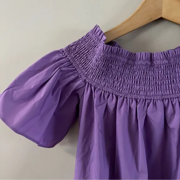 Tuckernuck Shirred capri off shoulder midi dress Ladies size xxs Purple
