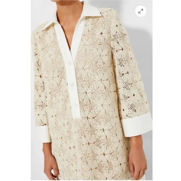 TUCKERNUCK Tan Crochet Collier Dress