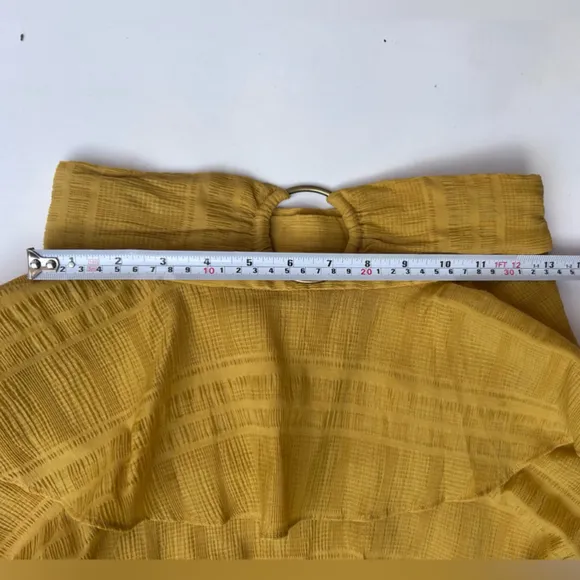 Tularosa Flora Belted Skirt mustard color ruffles size small