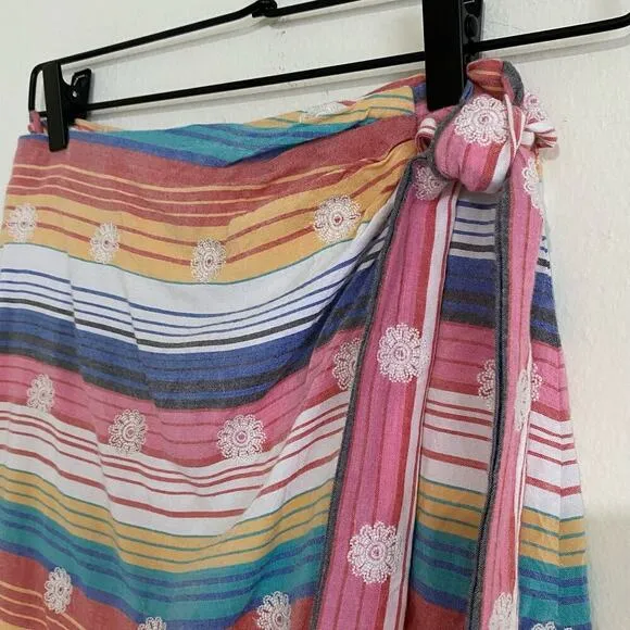 Tularosa Virginia Skirt Size XS Pink White Mini Wrap Stripe Vacation Revolve