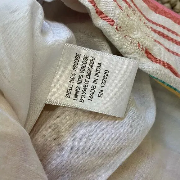 Tularosa Virginia Skirt Size XS Pink White Mini Wrap Stripe Vacation Revolve