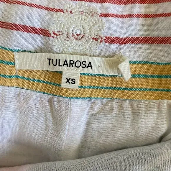 Tularosa Virginia Skirt Size XS Pink White Mini Wrap Stripe Vacation Revolve