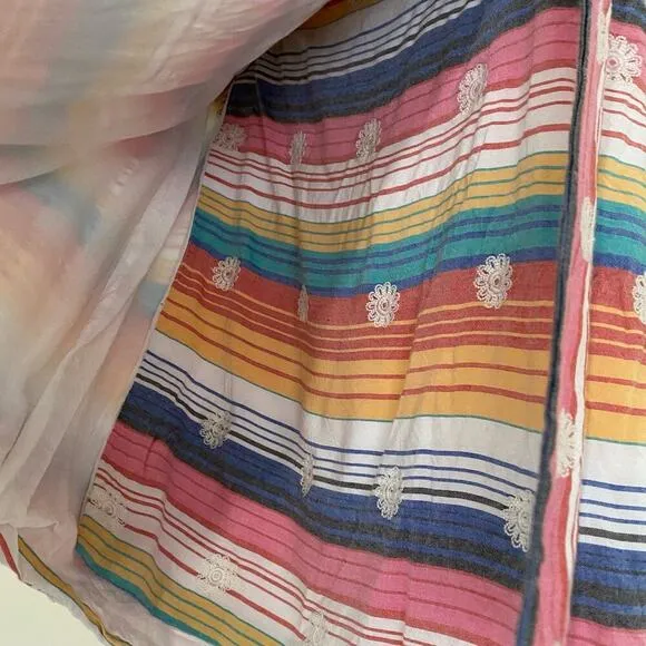 Tularosa Virginia Skirt Size XS Pink White Mini Wrap Stripe Vacation Revolve