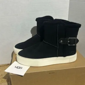UGG aika black suede boots slip on sneaker‎ boots lined comfort warmth