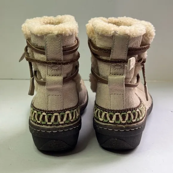 Ugg Allegheny Beige Suede Boots Leather laces suede upper Womens 7US