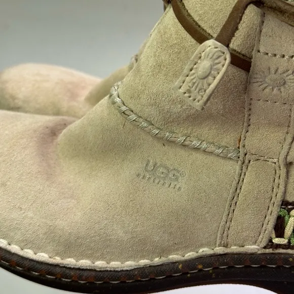 Ugg Allegheny Beige Suede Boots Leather laces suede upper Womens 7US