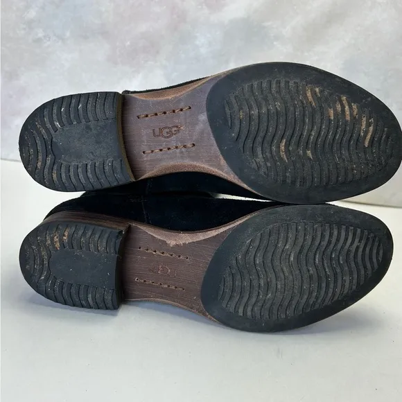UGG Australia Annisa‎ Suede Leather Genuine Sheep Skin Black Boots