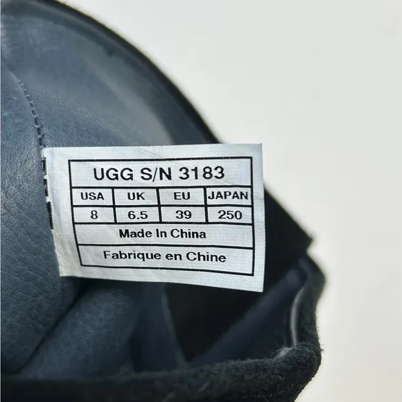 UGG Australia Annisa‎ Suede Leather Genuine Sheep Skin Black Boots