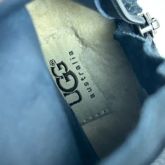 UGG Australia Annisa‎ Suede Leather Genuine Sheep Skin Black Boots