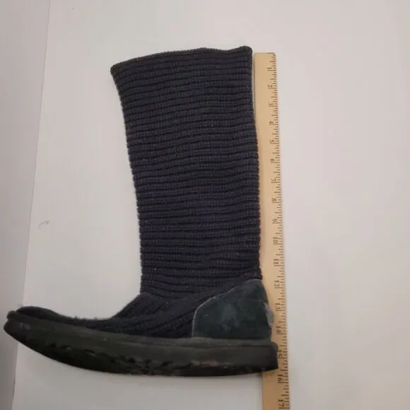 UGG Australia  Cardy Tall Boots Black Classic Knit Womens Size 8