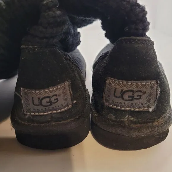 UGG Australia  Cardy Tall Boots Black Classic Knit Womens Size 8