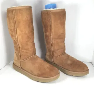 UGG Australia Classic Tall 5815 Suede Leather Sheepskin BOOTS Chestnut US 8