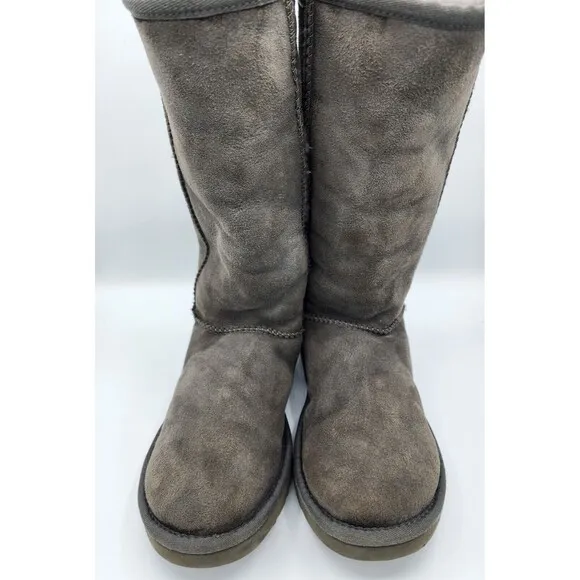 Ugg Australia Sz 9 Wmns Dark Brown 5815 Suede Boot Classic Tall Shearling Lined
