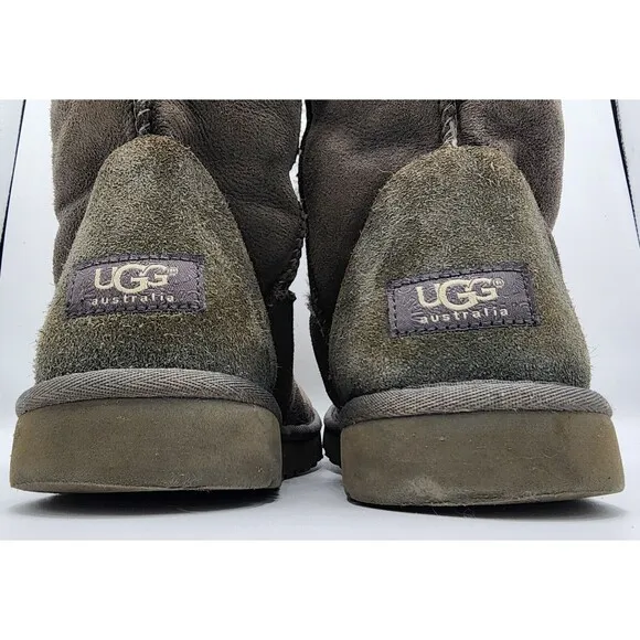 Ugg Australia Sz 9 Wmns Dark Brown 5815 Suede Boot Classic Tall Shearling Lined