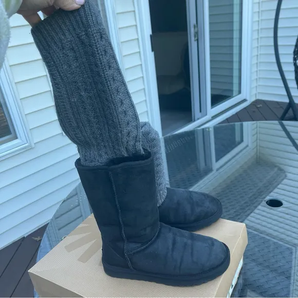 UGG Australia Tularosa Route classic tall boots detachable sweater sock black 7