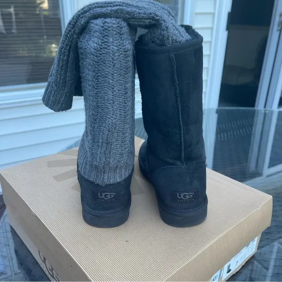 UGG Australia Tularosa Route classic tall boots detachable sweater sock black 7