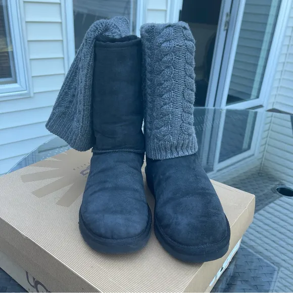 UGG Australia Tularosa Route classic tall boots detachable sweater sock black 7