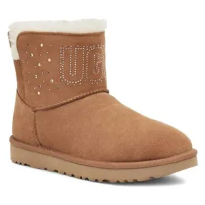 UGG Australia Women's Chestnut Classic Gem Lined Mini Boots Size 6 US