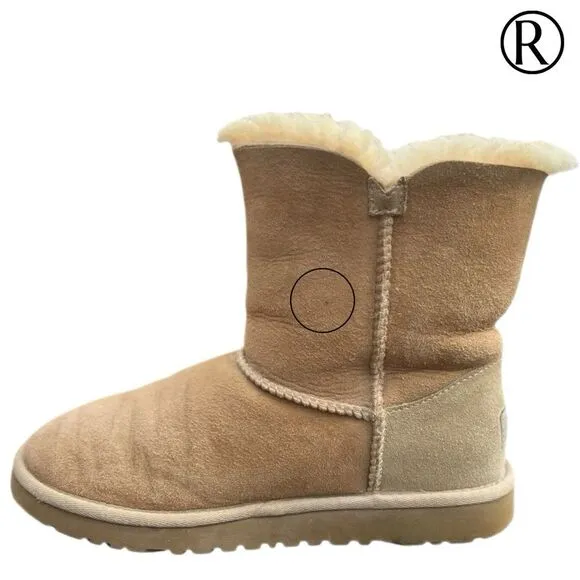 UGG  Bailey Button Classic Short Tan Boots - 5Y