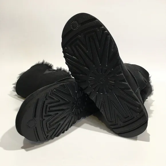 UGG Bailey Flex Classic Boots 1129790 -Black Suede /Sheepskin -US 7 -NEW