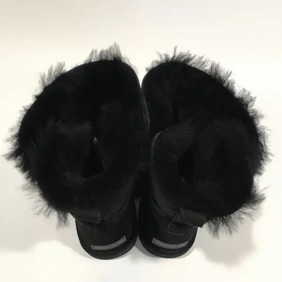 UGG Bailey Flex Classic Boots 1129790 -Black Suede /Sheepskin -US 7 -NEW