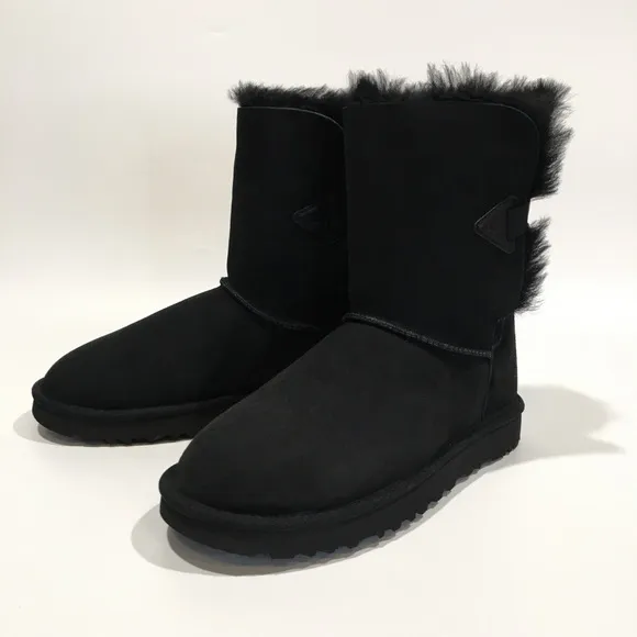 UGG Bailey Flex Classic Boots 1129790 -Black Suede /Sheepskin -US 7 -NEW