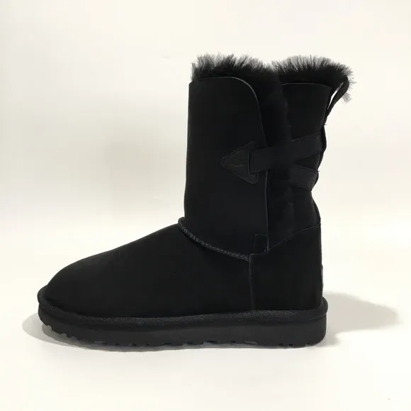 UGG Bailey Flex Classic Boots 1129790 -Black Suede /Sheepskin -US 7 -NEW
