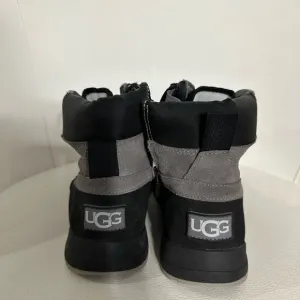 UGG Black and Gray Ankle Boots with Suede and Padded Cuff