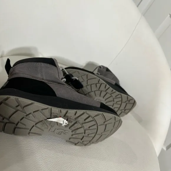 UGG Black and Gray Ankle Boots with Suede and Padded Cuff
