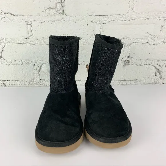 Ugg Black Classic Short Serein Sparkle Glitter 3Y