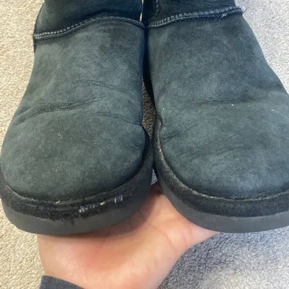 UGG Black Sherpa Lined Classic Short Boots Size 9