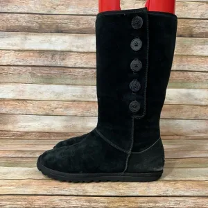 Ugg Black Suede 5 Button Boots