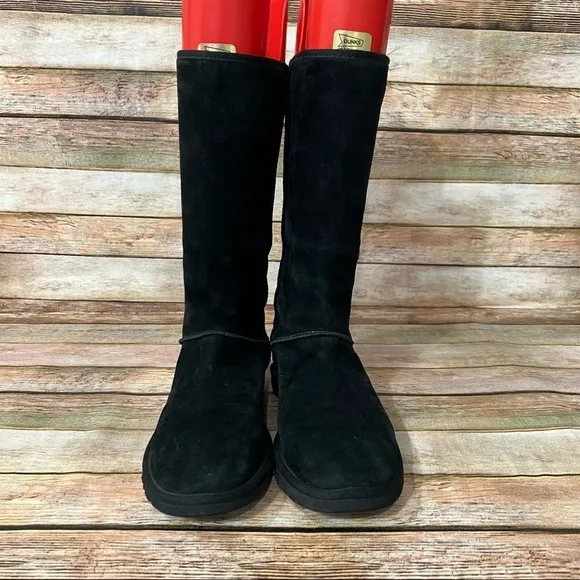 Ugg Black Suede 5 Button Boots