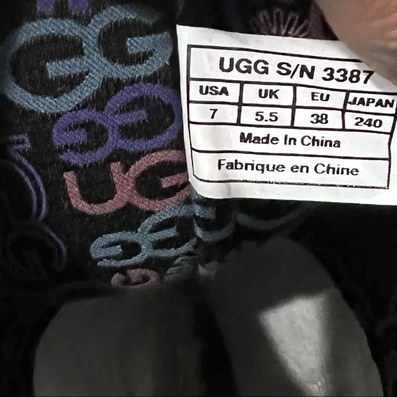 Ugg Black Suede 5 Button Boots