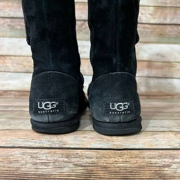 Ugg Black Suede 5 Button Boots