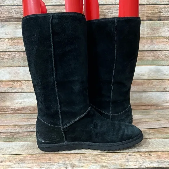 Ugg Black Suede 5 Button Boots