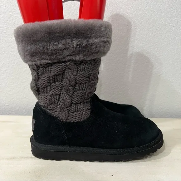 Ugg Black Suede Juniper Winter Boots