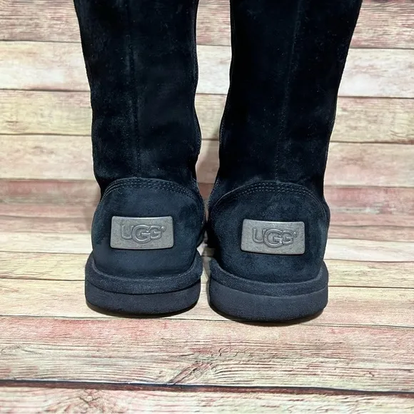 Ugg Black Suede Kenley Side Zip Winter Boots