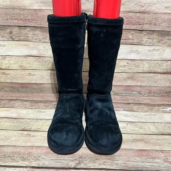 Ugg Black Suede Kenley Side Zip Winter Boots