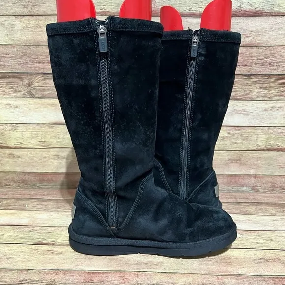 Ugg Black Suede Kenley Side Zip Winter Boots