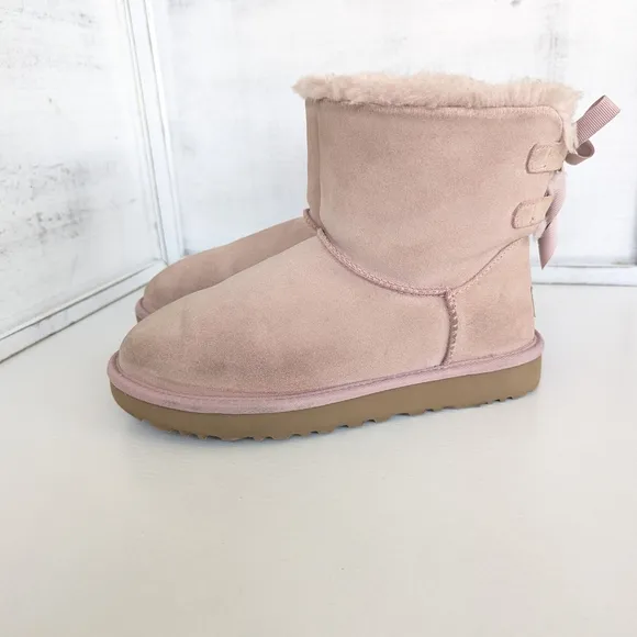 UGG Blush Suede Boots with Fur Lining